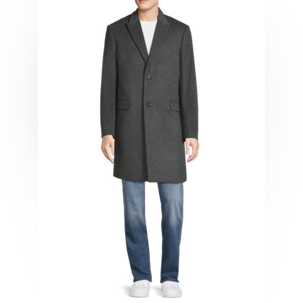 ❌SOLD❌NWT SAKS FIFTH AVENUE Charcoal Wool Blend Coat Size 40R